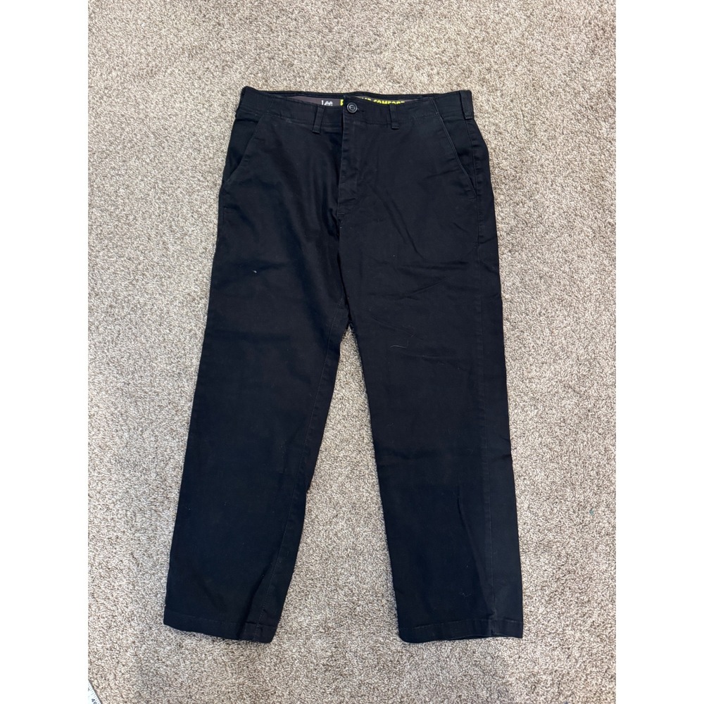 Lee Extreme Comfort Straight Fit Pants Mens 36x30 Black Chino Performance Series